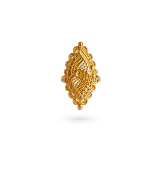 Gold Plated Wedding Designer Oval Finger Ring