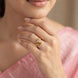 Gold Plated Crystal Heart Adjustable Finger Ring