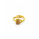 Gold Plated Crystal Heart Adjustable Finger Ring