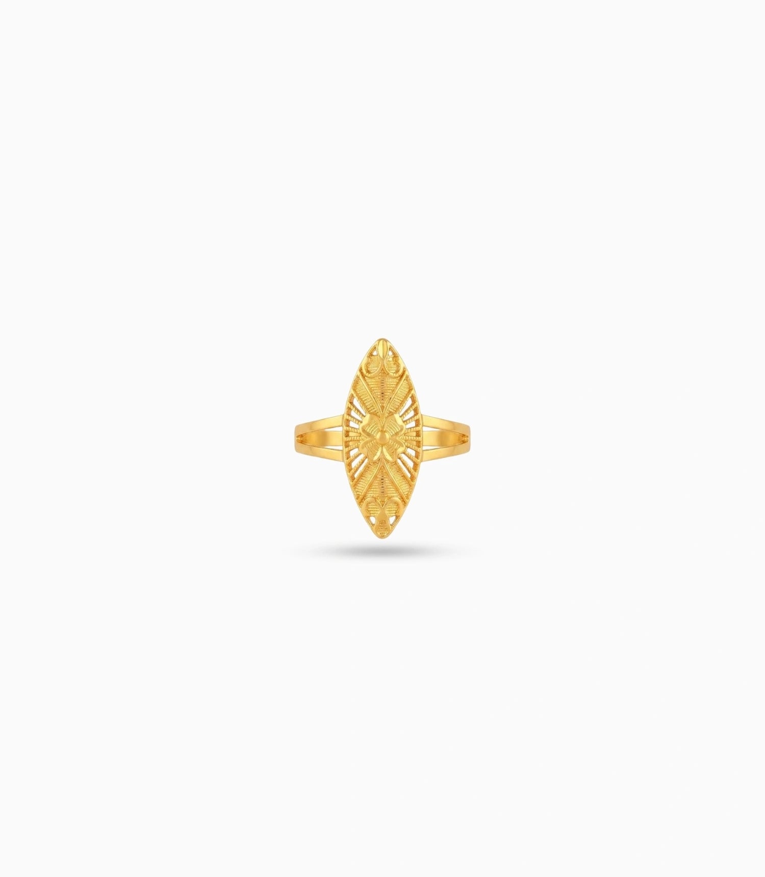 Gold Plated Marquise Filigree Statement Finger Ring