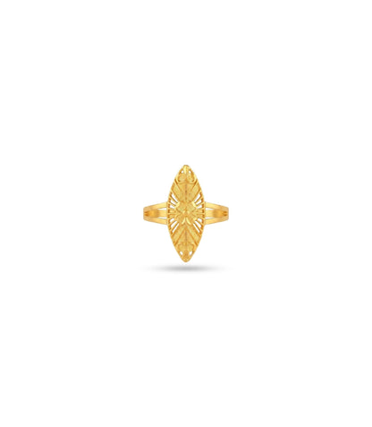 Gold Plated Marquise Filigree Statement Finger Ring