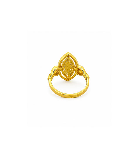 Gold Plated Marquise Cluster Heart Finger Ring