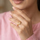 Gold Plated Crystal Disc Chain Adjustable Finger Ring