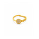 Gold Plated Crystal Disc Chain Adjustable Finger Ring