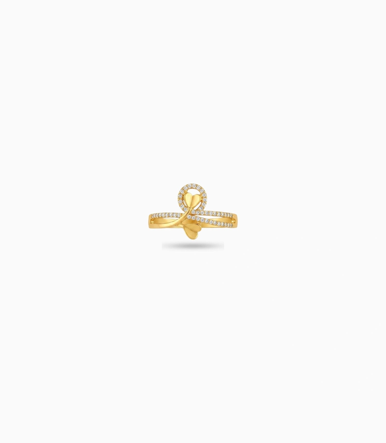 Gold Plated Party Curved Heart Finger Ring