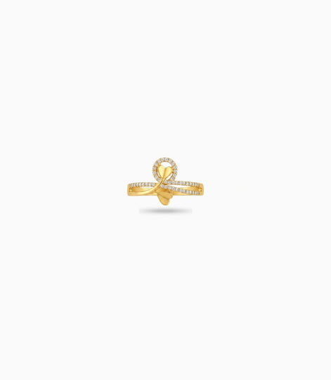 Gold Plated Party Curved Heart Finger Ring