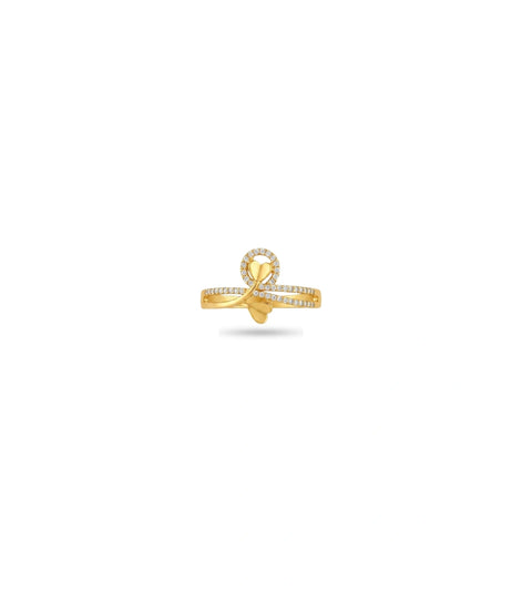 Gold Plated Party Curved Heart Finger Ring