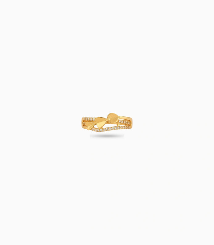 Gold Plated Party Multiple Heart Finger Ring