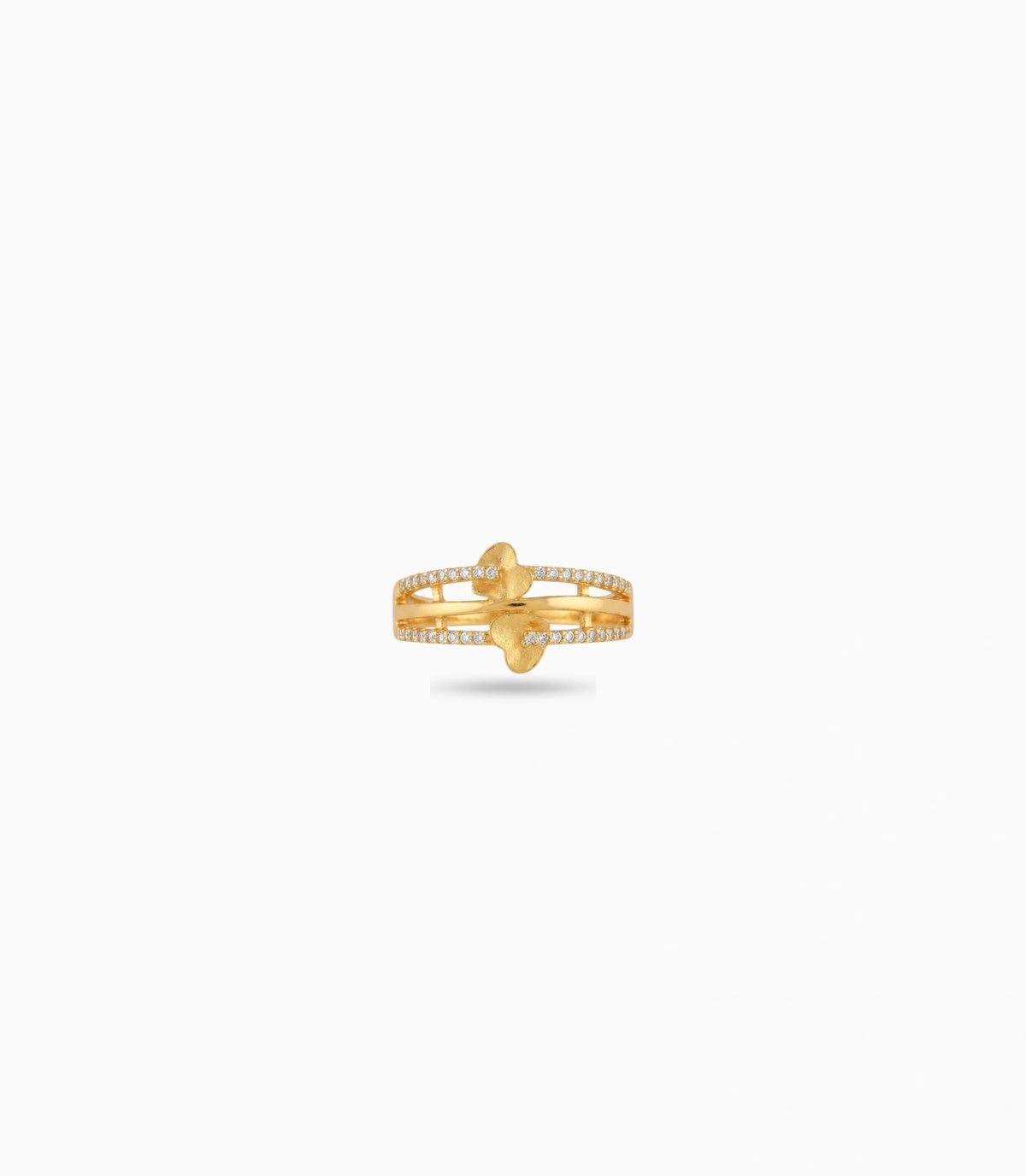 Gold Plated Party Multiple Band Heart Finger Ring