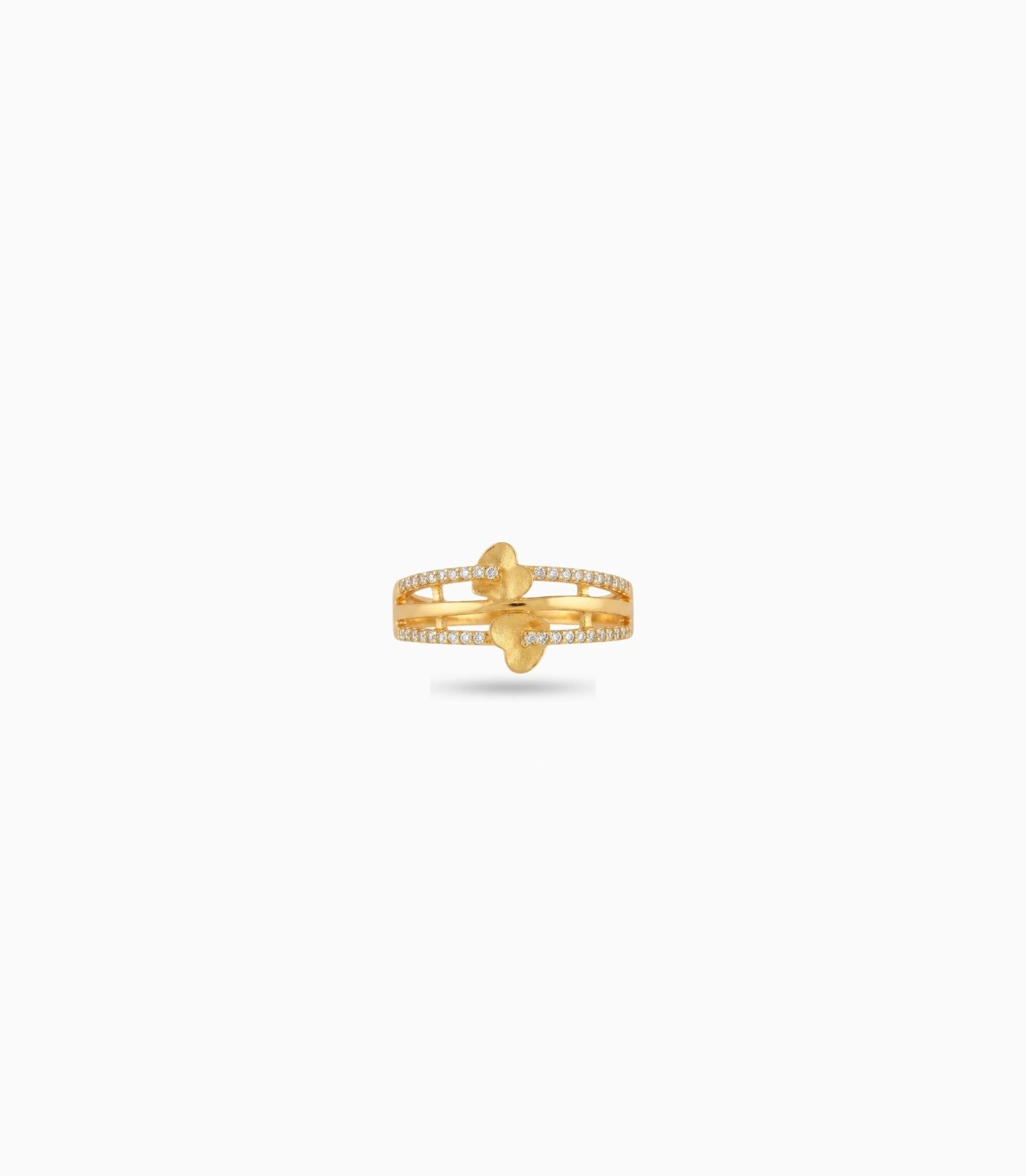 Gold Plated Party Multiple Band Heart Finger Ring