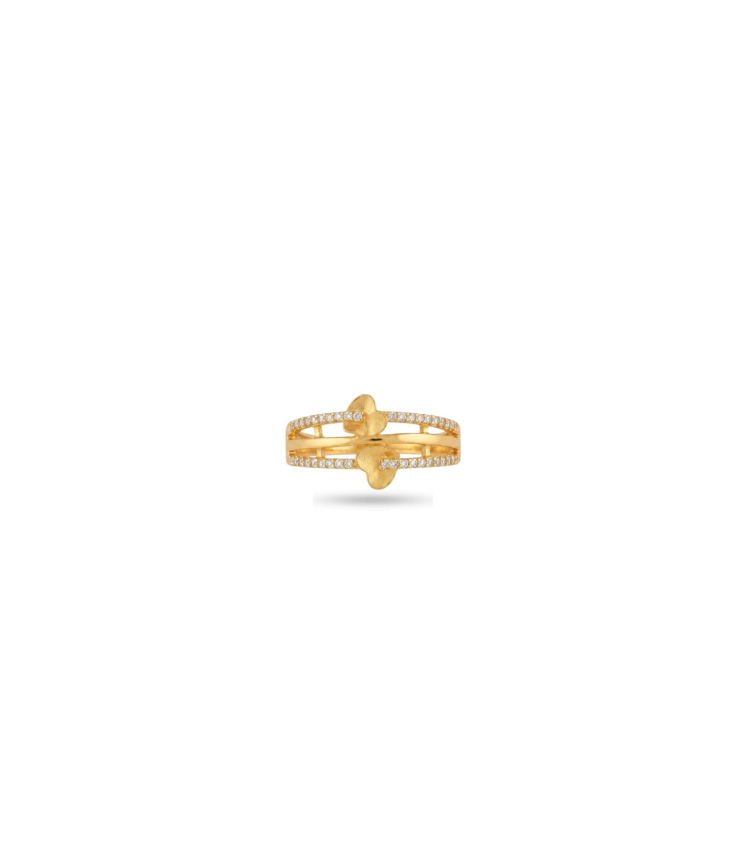 Gold Plated Party Multiple Band Heart Finger Ring