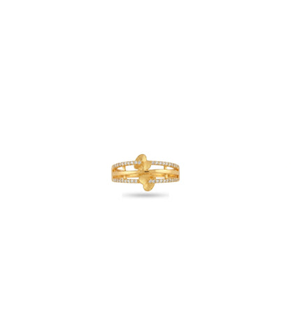 Gold Plated Party Multiple Band Heart Finger Ring