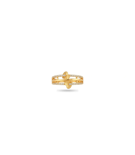 Gold Plated Party Multiple Band Heart Finger Ring