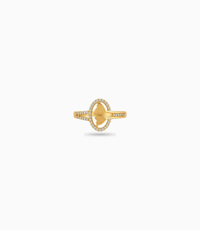 Gold Plated Party Round Heart Finger Ring