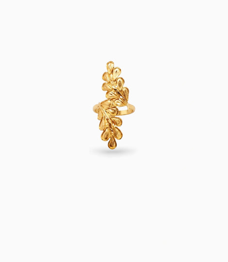 Gold Plated Party Leaves Finger Ring