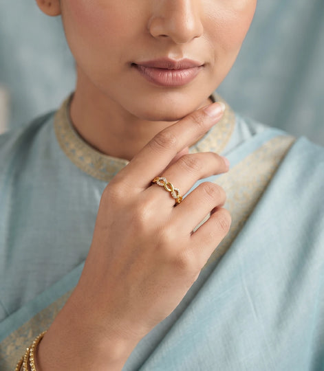 Gold Plated Adjustable Infinity AD Finger Ring
