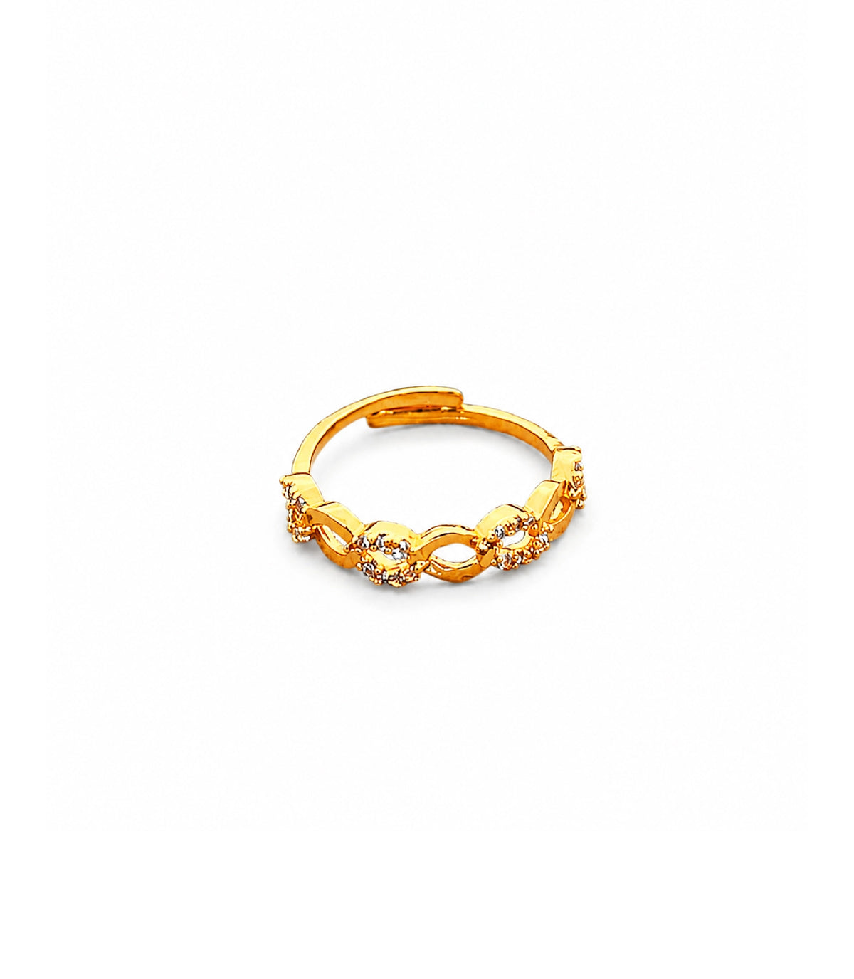 Gold Plated Adjustable Infinity AD Finger Ring