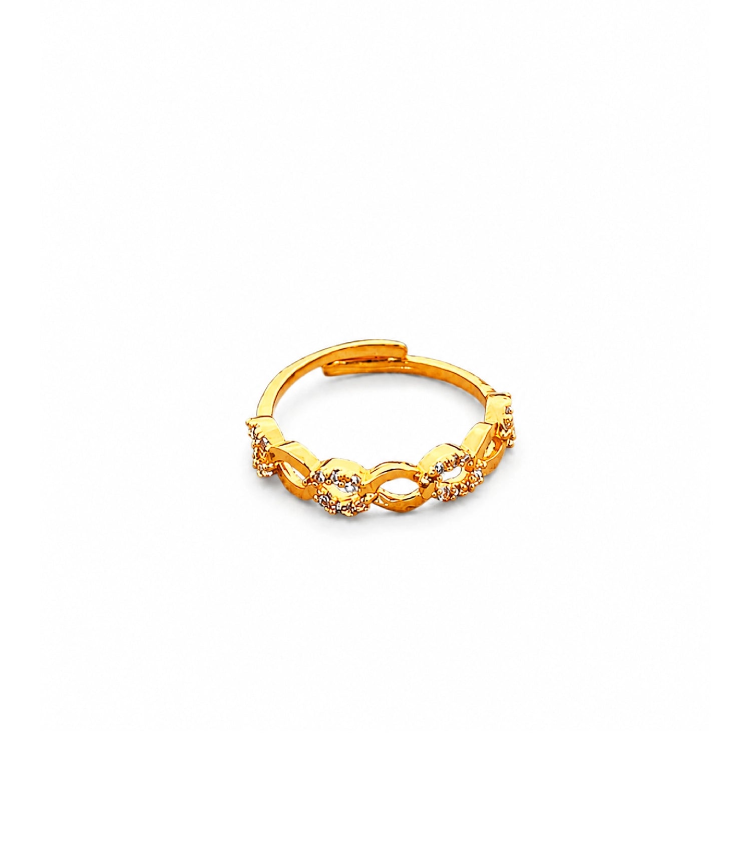 Gold Plated Adjustable Infinity AD Finger Ring