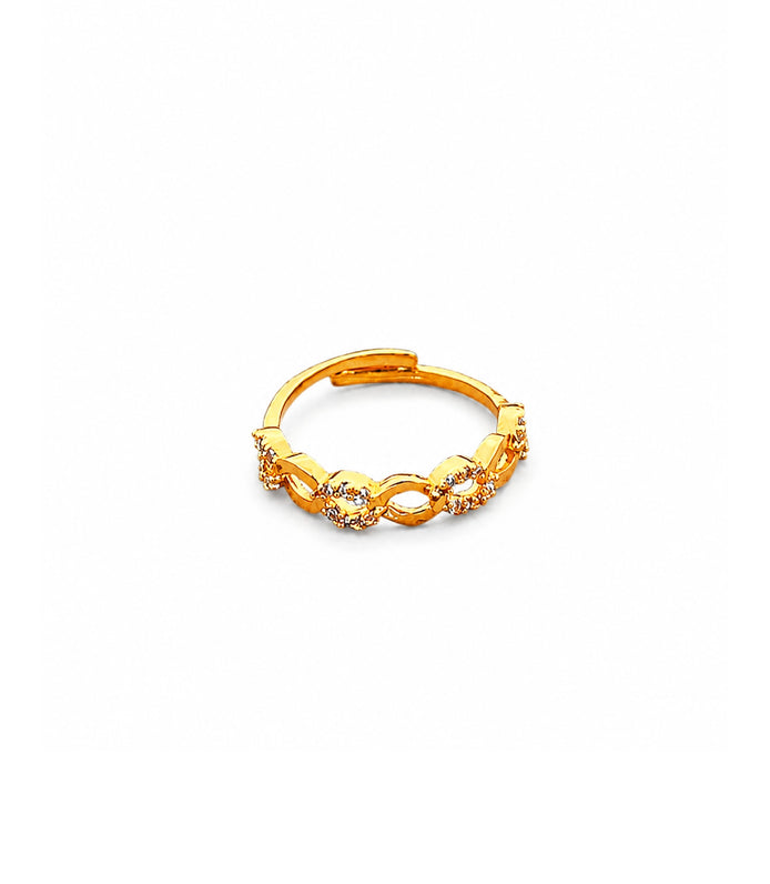 Gold Plated Adjustable Infinity AD Finger Ring