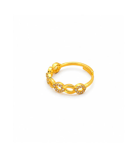 Gold Plated Adjustable Infinity AD Finger Ring