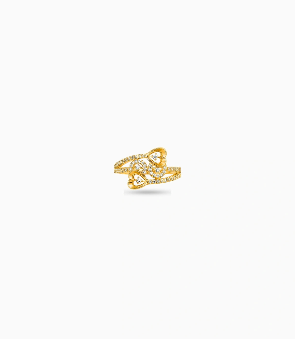 Gold Plated Party Stylish Heart Finger Ring
