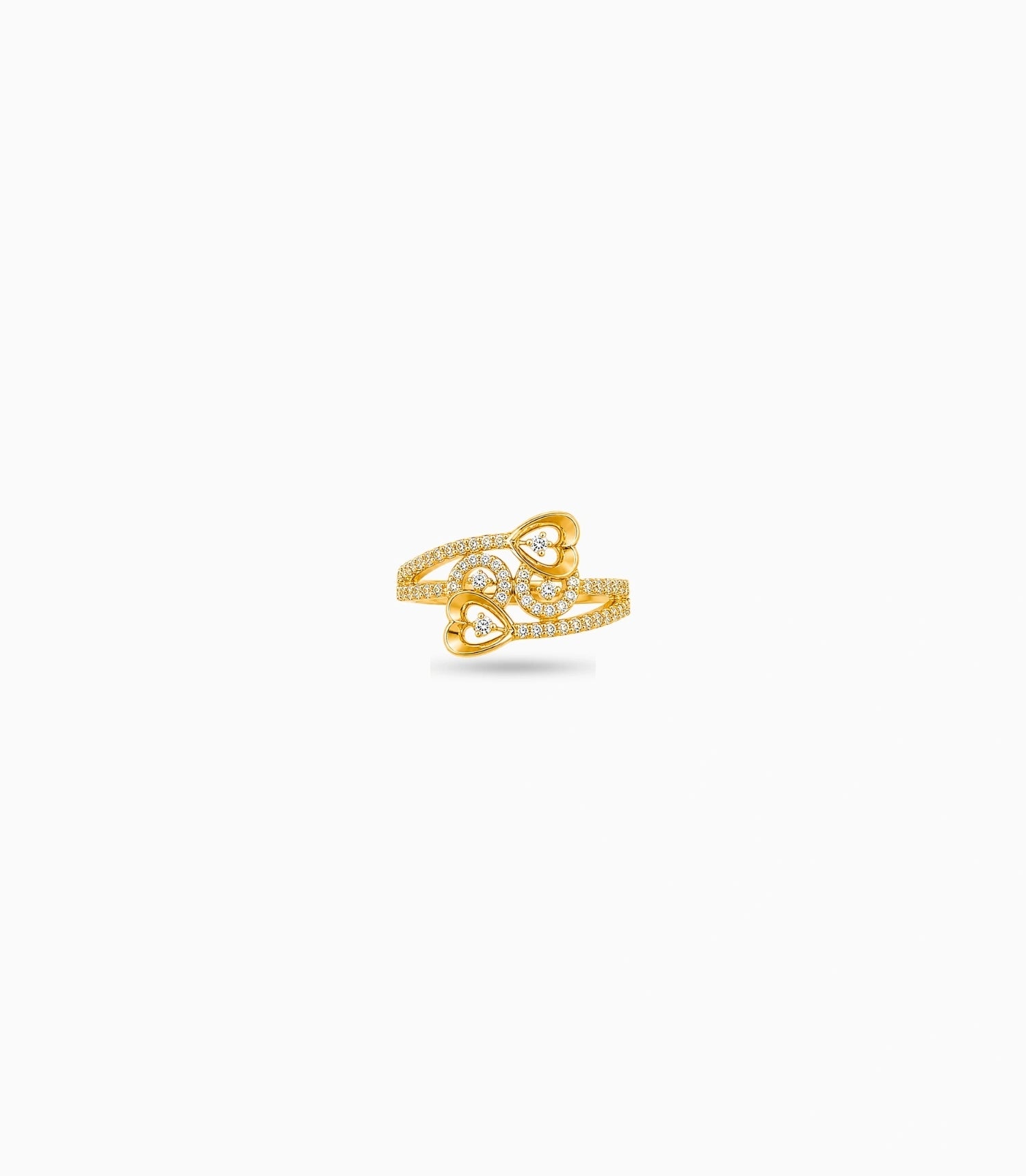 Gold Plated Party Stylish Heart Finger Ring