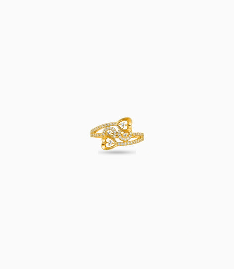 Gold Plated Party Stylish Heart Finger Ring