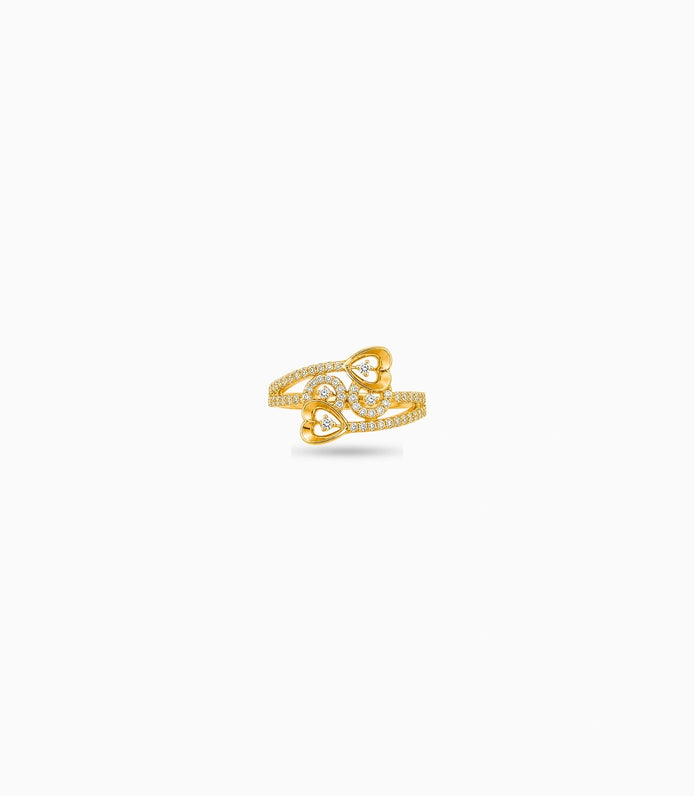 Gold Plated Party Stylish Heart Finger Ring