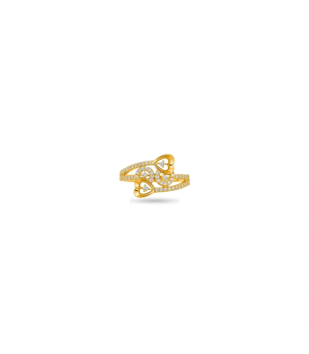 Gold Plated Party Stylish Heart Finger Ring