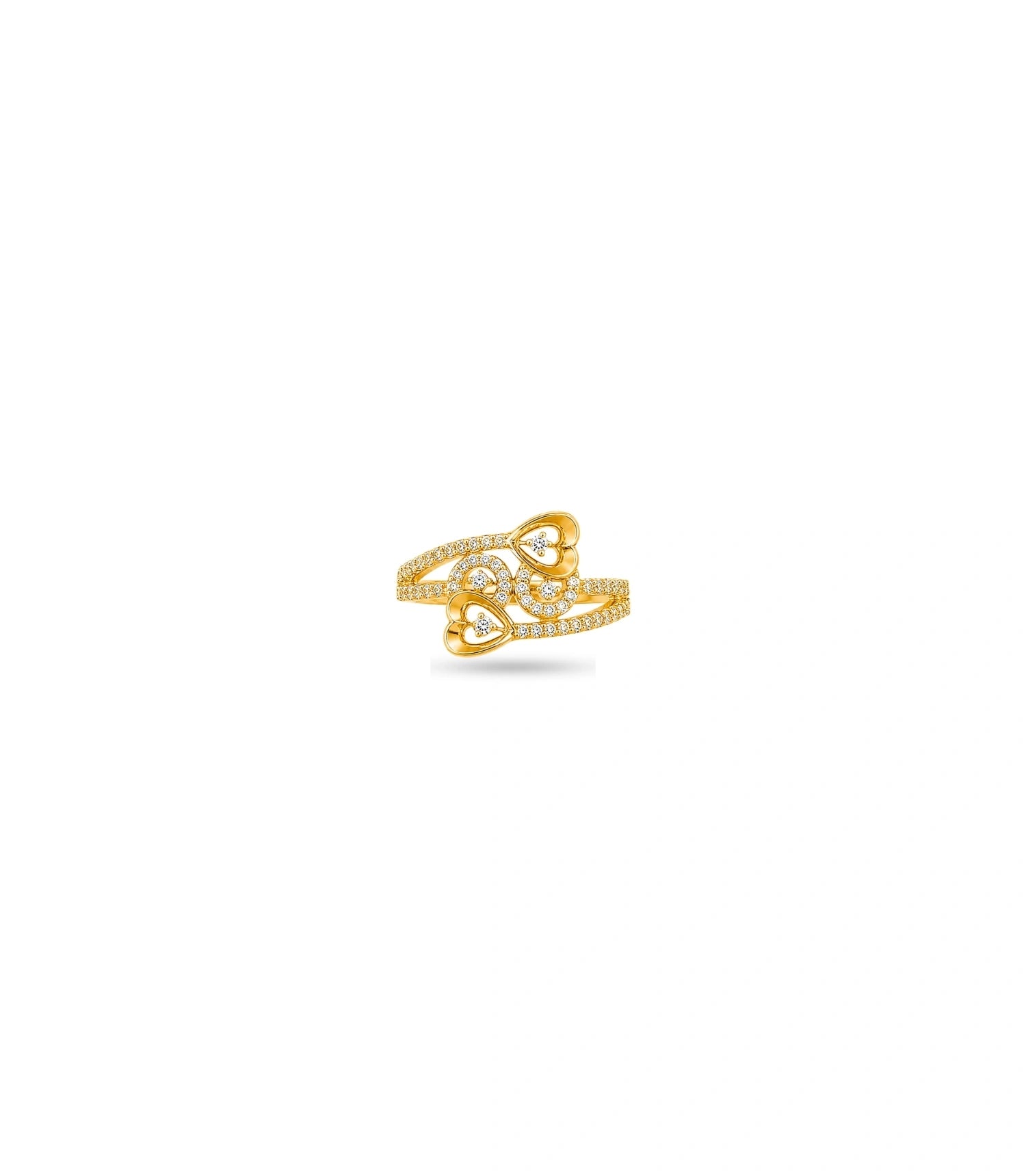 Gold Plated Party Stylish Heart Finger Ring