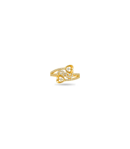 Gold Plated Party Stylish Heart Finger Ring