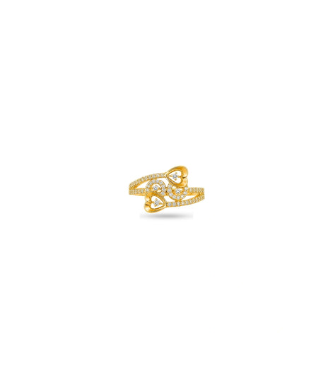 Gold Plated Party Stylish Heart Finger Ring
