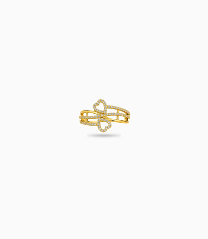 Gold Plated Party Heart Connecting Finger Ring