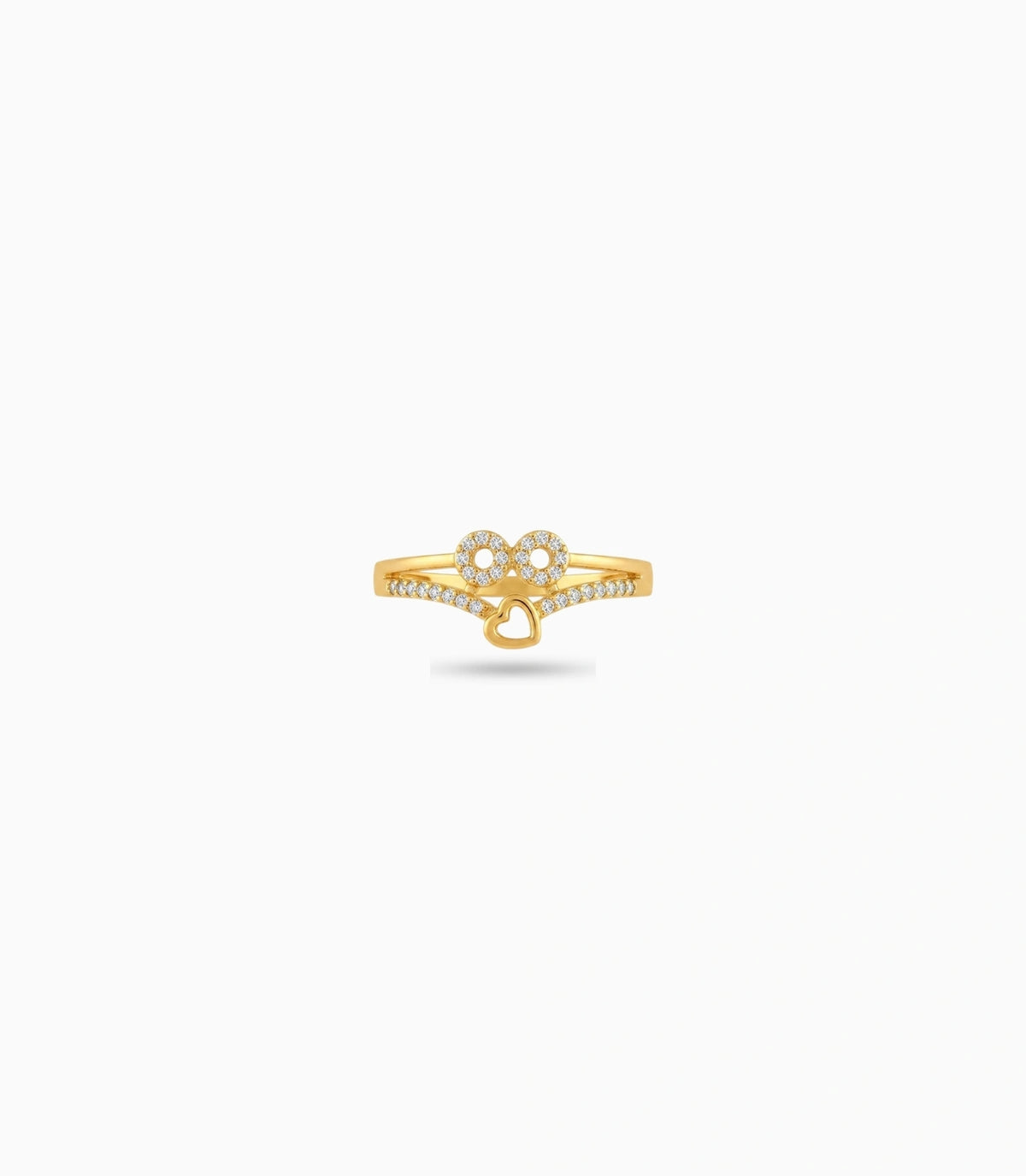 Gold Plated Everyday Solitary Heart Finger Ring