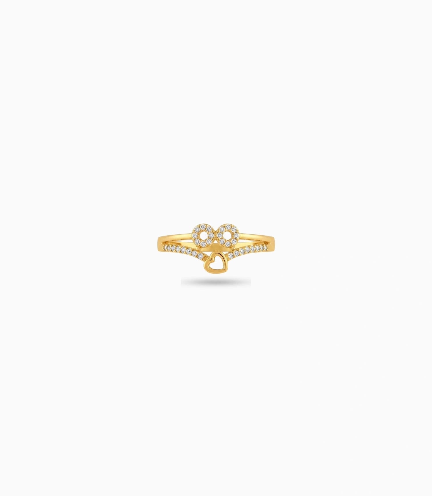 Gold Plated Everyday Solitary Heart Finger Ring