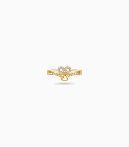 Gold Plated Everyday Solitary Heart Finger Ring