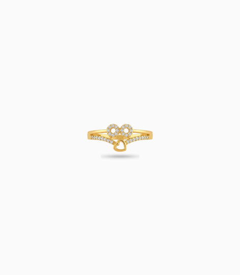 Gold Plated Everyday Solitary Heart Finger Ring
