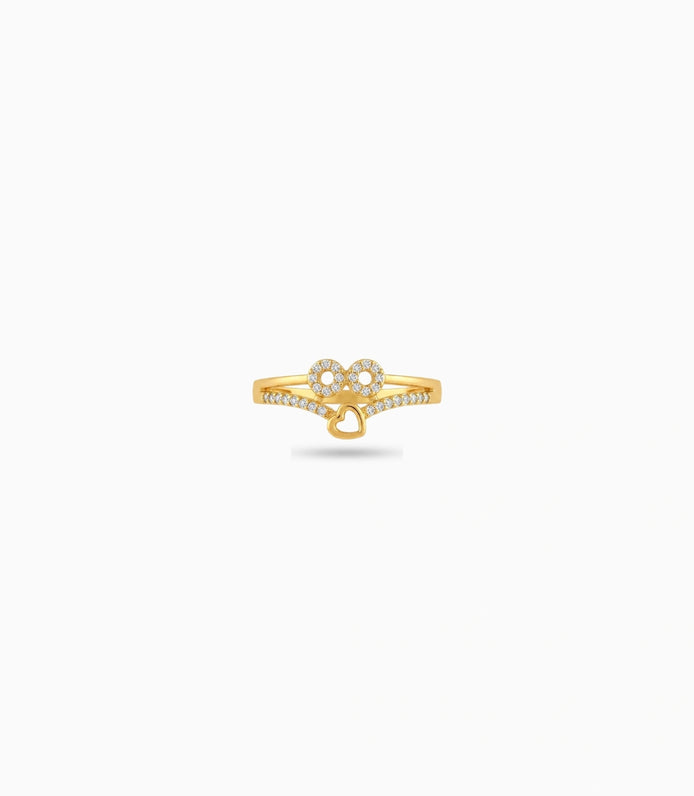 Gold Plated Everyday Solitary Heart Finger Ring