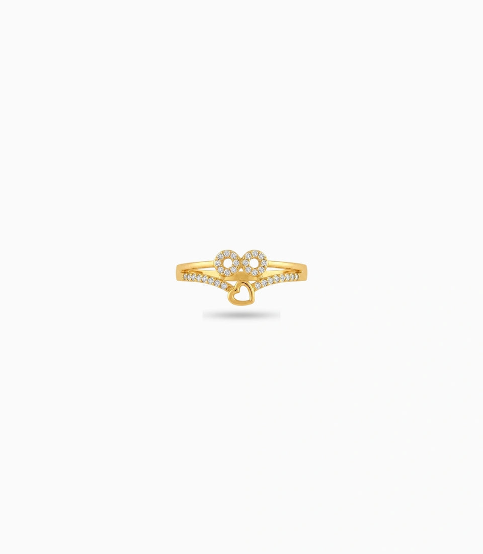 Gold Plated Everyday Solitary Heart Finger Ring