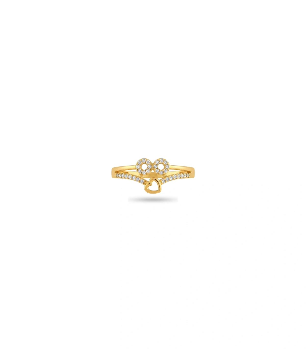 Gold Plated Everyday Solitary Heart Finger Ring