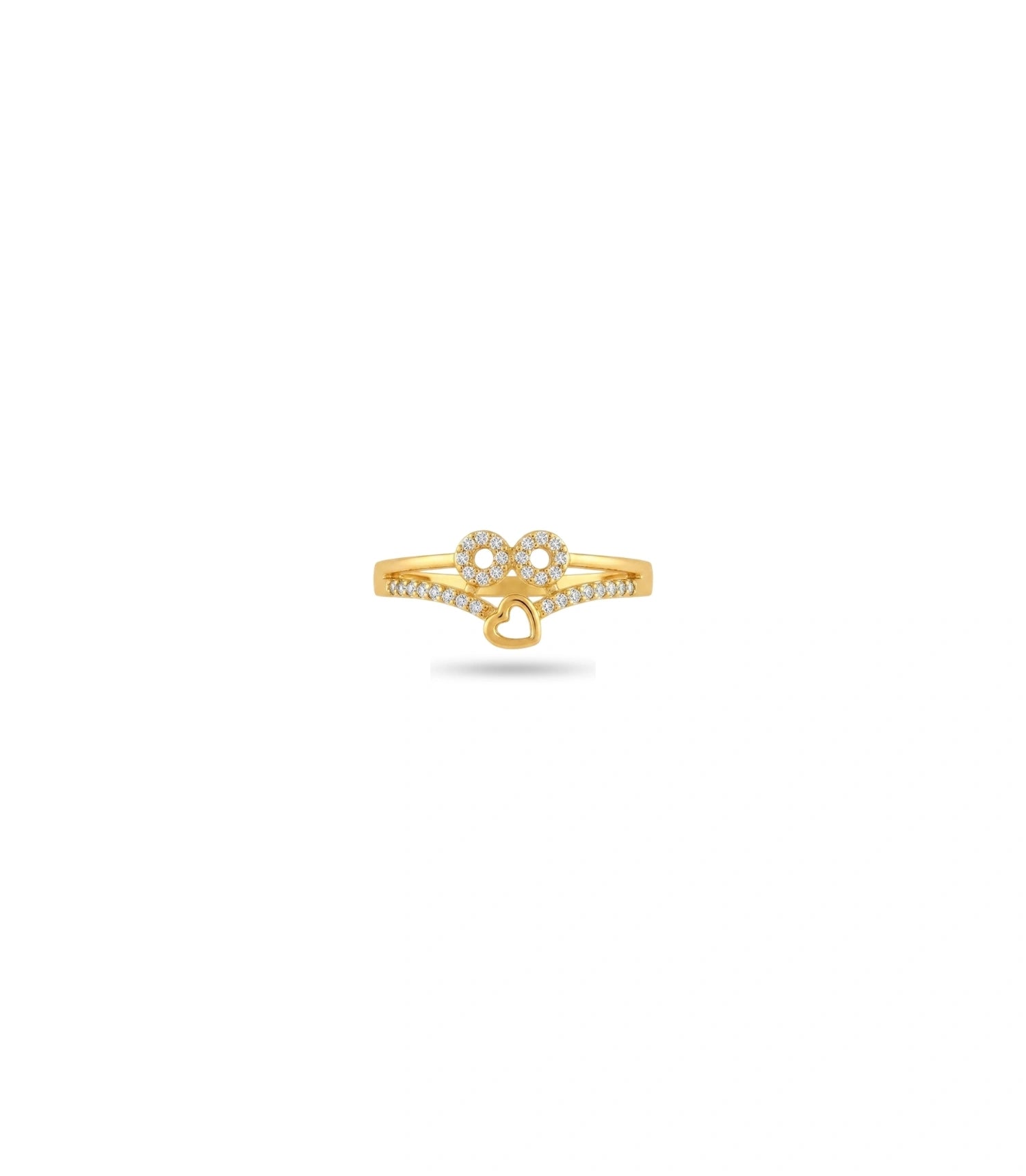 Gold Plated Everyday Solitary Heart Finger Ring