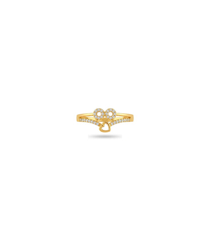 Gold Plated Everyday Solitary Heart Finger Ring