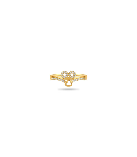 Gold Plated Everyday Solitary Heart Finger Ring
