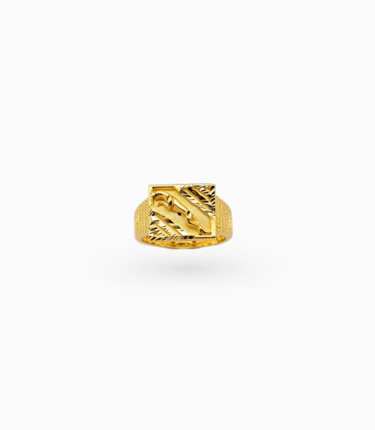 Gold Plated Festive Square Leopard Finger Ring Men