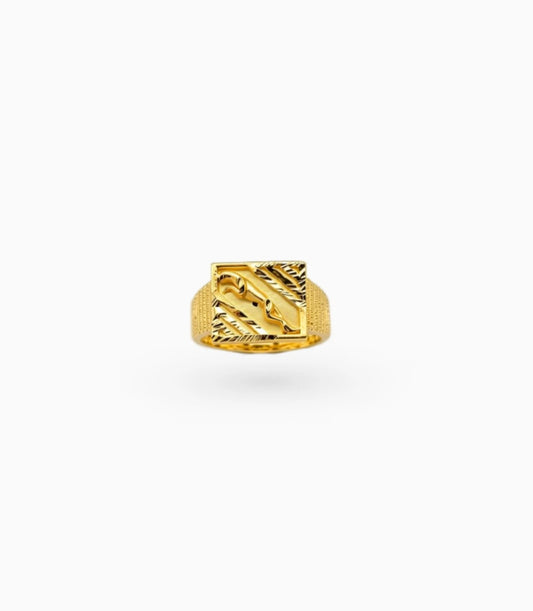 Gold Plated Festive Square Leopard Finger Ring Men
