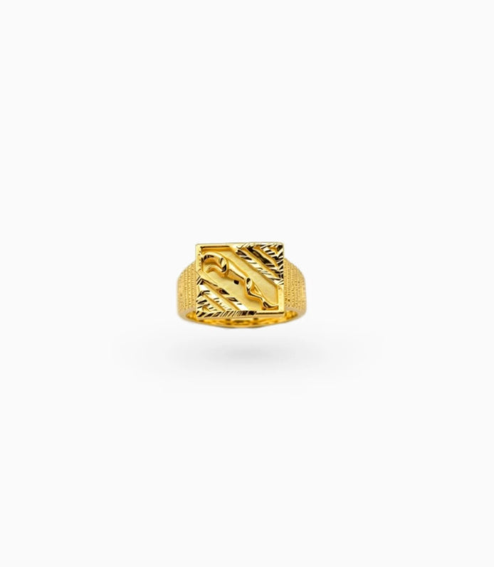 Gold Plated Festive Square Leopard Finger Ring Men
