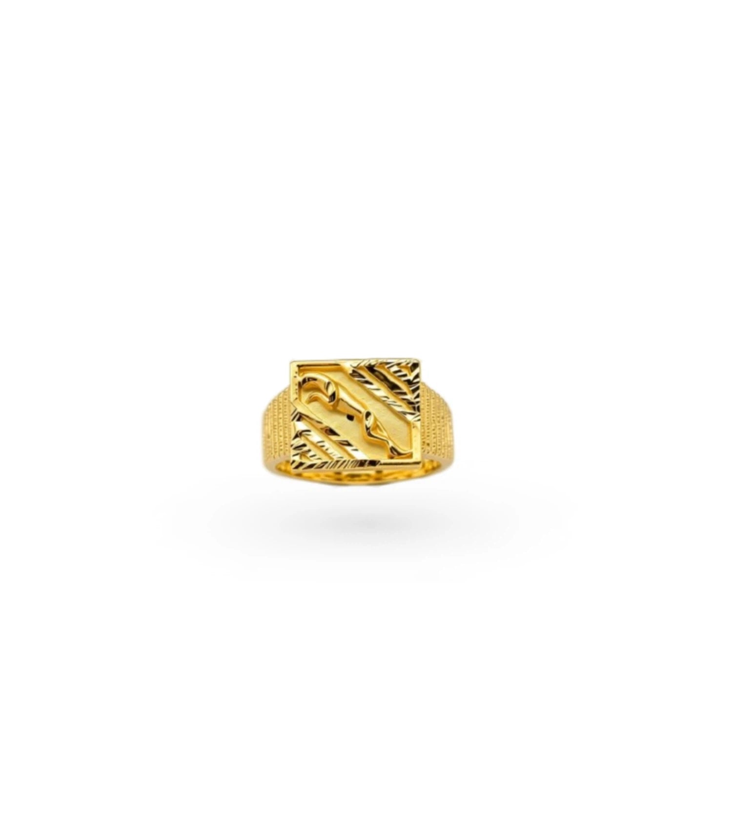 Gold Plated Festive Square Leopard Finger Ring Men
