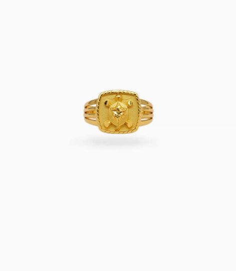 Gold Plated Festive Square Star Finger Ring Men
