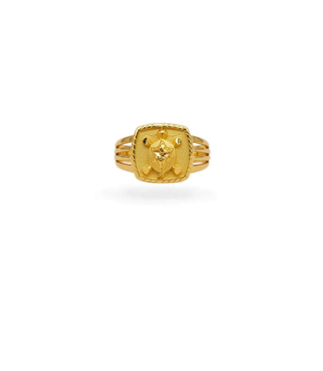 Gold Plated Festive Square Star Finger Ring Men