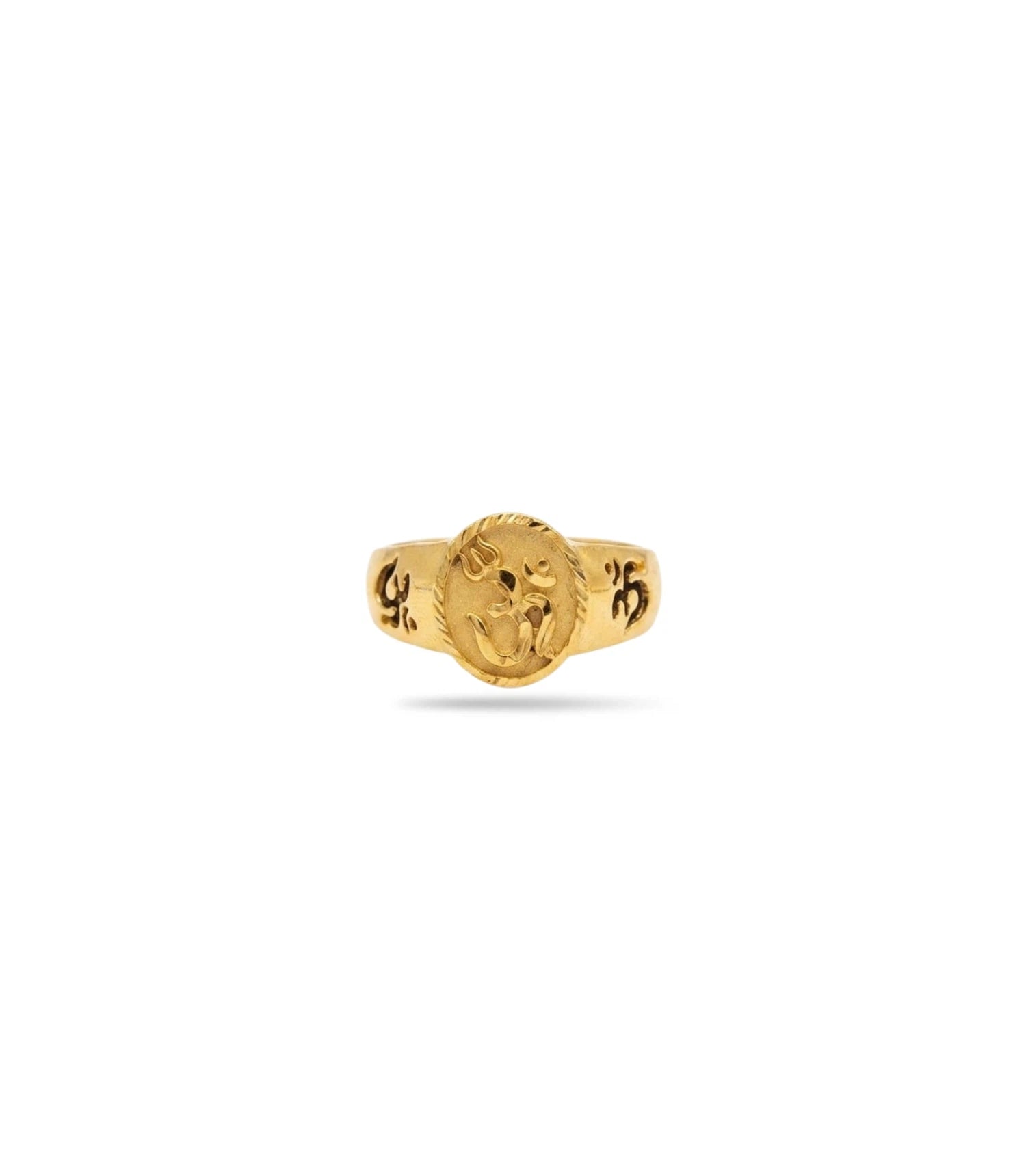 Gold Plated Festive Om Signet Finger Ring Men